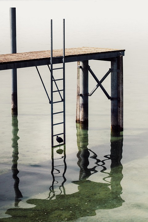 Jsou i žebříky do vody.